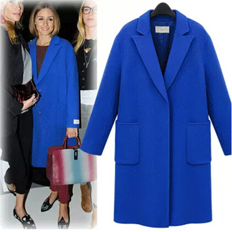 Spring New Style European and American Ol Commuter Suit Collar Hidden Button Slim Simple Long Solid Color Coat for Women