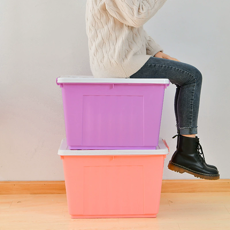 Пластиковый ящик для хранения в японском стиле большой ящик для хранения на колесиках под кроватью домашняя утолщенная одежда стеганый ящик для хранения игрушек