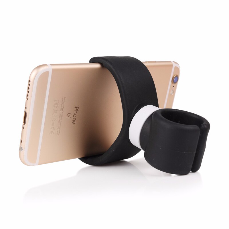 Large and small round mobile phone bracket car air outlet bicycle clip tube desktop double C- type bicycle mobile phone bracket