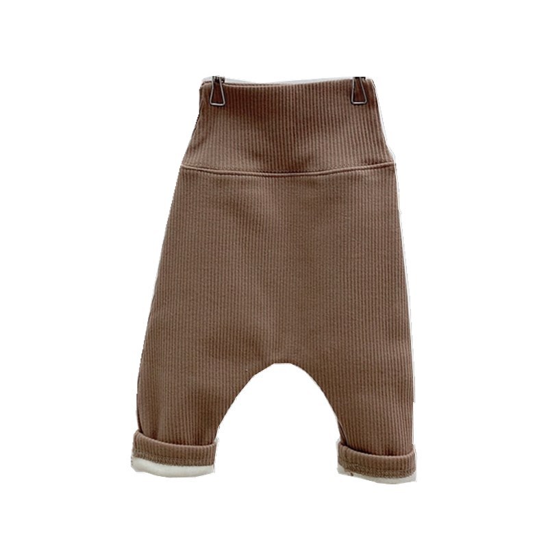 Polainas para niños Bebé Ropa de otoño e invierno ropa para niños coreanos bebé cintura alta polainas forradas de lana pantalones largos para bebés masculinos y femeninos