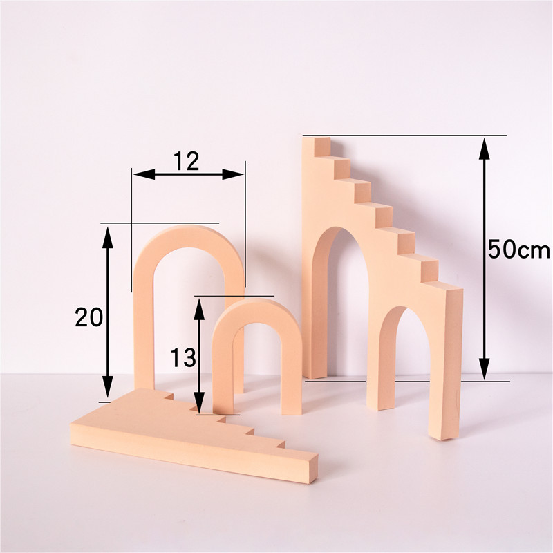 Cube fotografía apoyos trapezoidal geometría hueca fotografía decoración fotografía Fondo ins simple fotografía Decoración