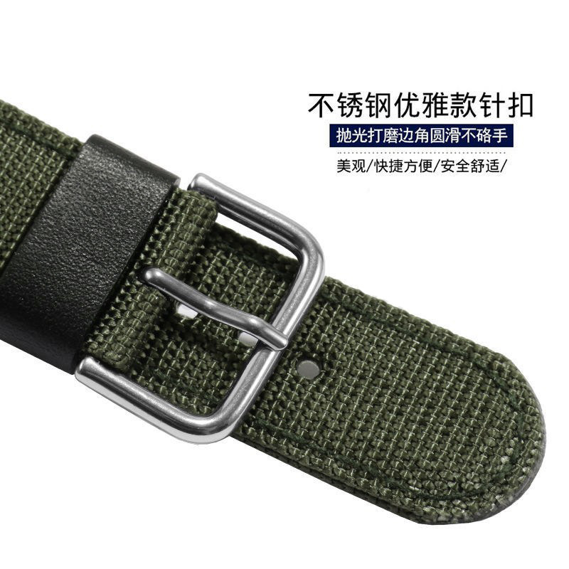 Adecuado para G sh0ck correa de lona de nylon AE-1200WH/SGW-300/AQ-S810W convexo 18mm hombres
