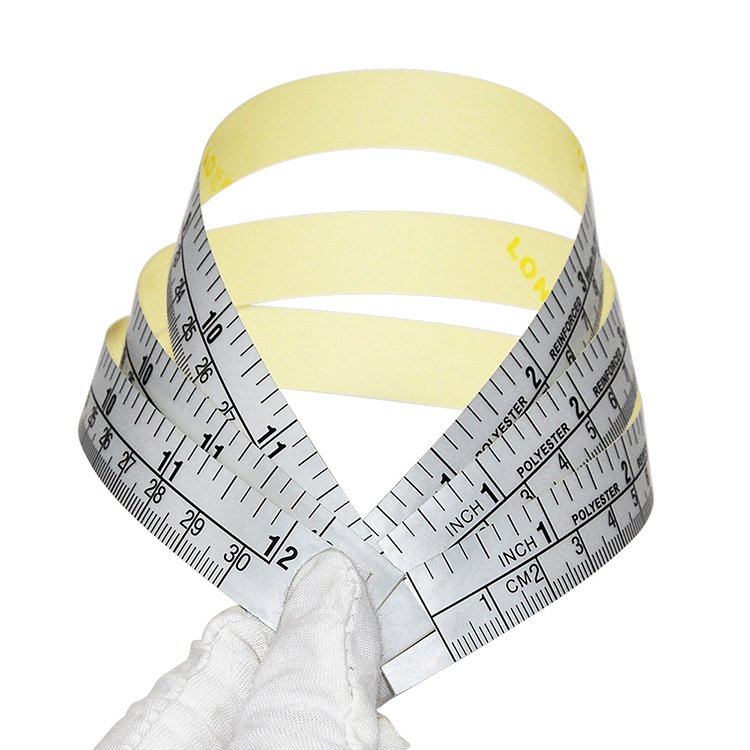 Wentai cinta en stock al por mayor de plata autoadhesivo pasta regla palo tabla regla adhesivo regla escala