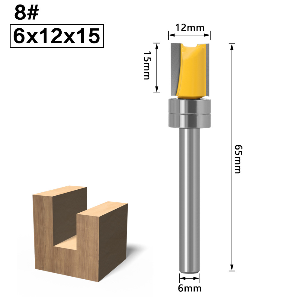 Cuchillo de corte de carpintería de 6 manijas máquina de corte cabeza de cuchillo con rodamiento cuchillo recto cuchillo de recorte de imitación cortador de fresado de carpintería Gong máquina de ranurado
