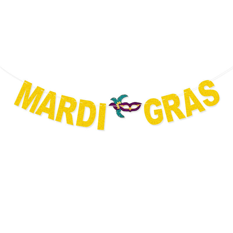 DFQ462 MARDI GRAS Glitter Garland