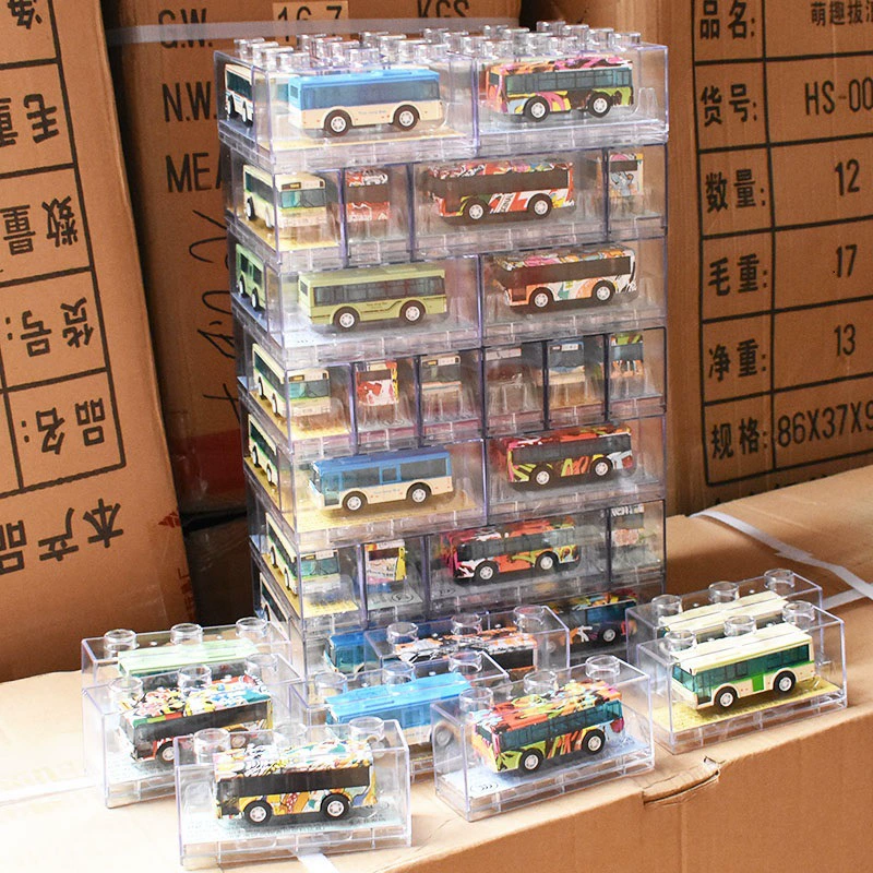 Jiaxin Warrior Stand Mini Metal Set: Bus & Alloy Car Collection, Color 819 Bus, Display Ready