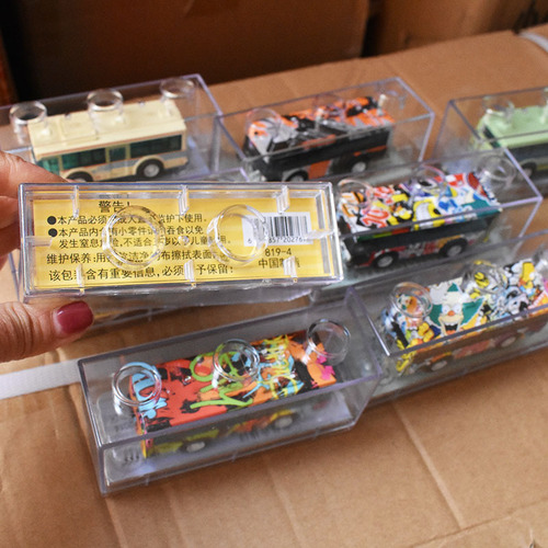Transparent display box, individually packaged, mini alloy bus and coach, car gift