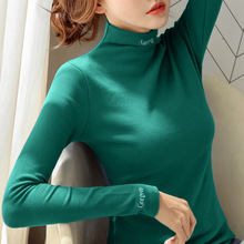 半高领打底衫女长袖秋冬韩版女装保暖修身显瘦体恤女加绒