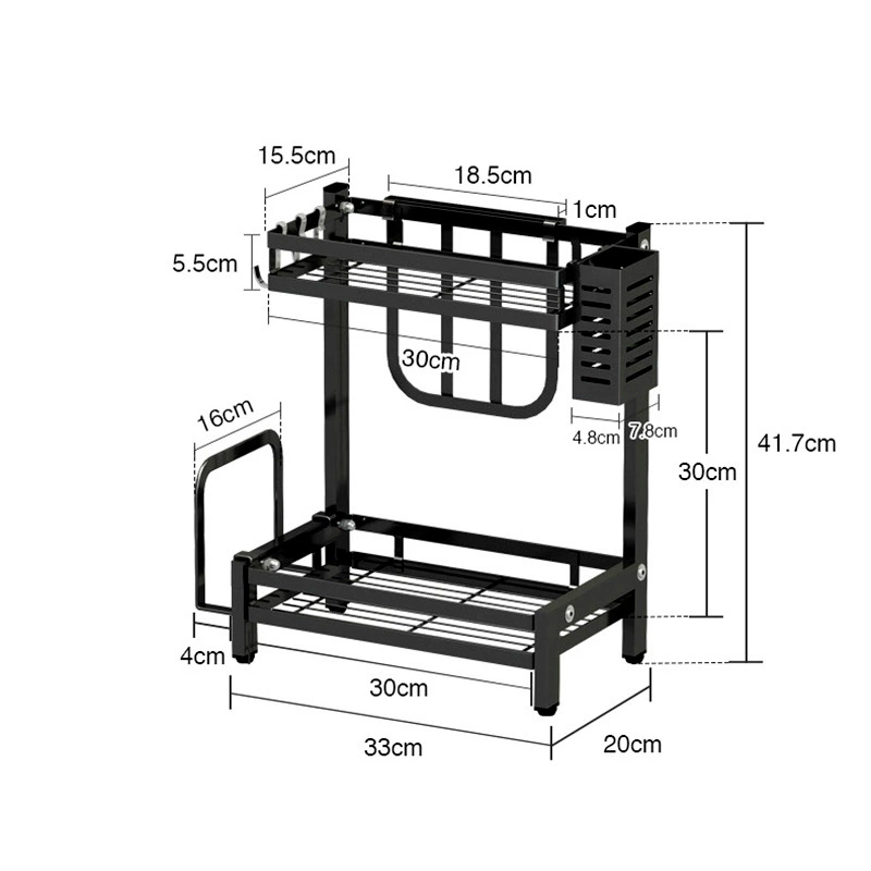 Cross -border trapezoidal rack can storage frame kitchen storage rack odor rack kitchen stove stove storage spices seasoning