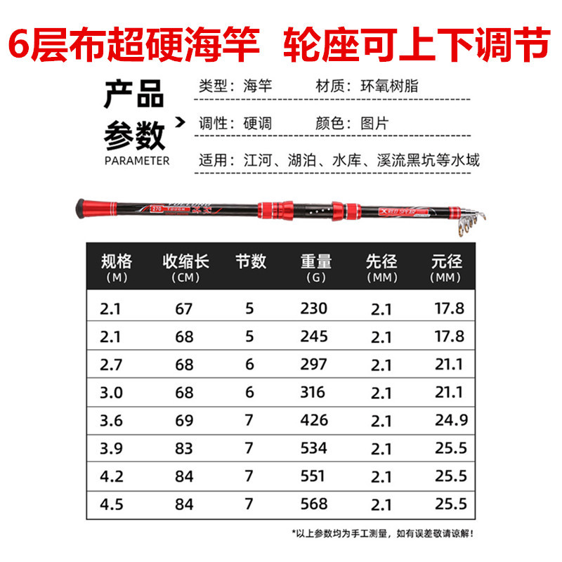 Mar Polo nuevo metal rueda asiento móvil ajustable 4,5 m 2,1 m artes de pesca en stock varilla de tiro largo caña de pescar