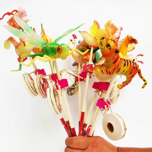 Бесплатная почта новый стойл игрушка симулятор животных шейкер барабан весна Дракон петух Павлин встряхнуть барабан оптом