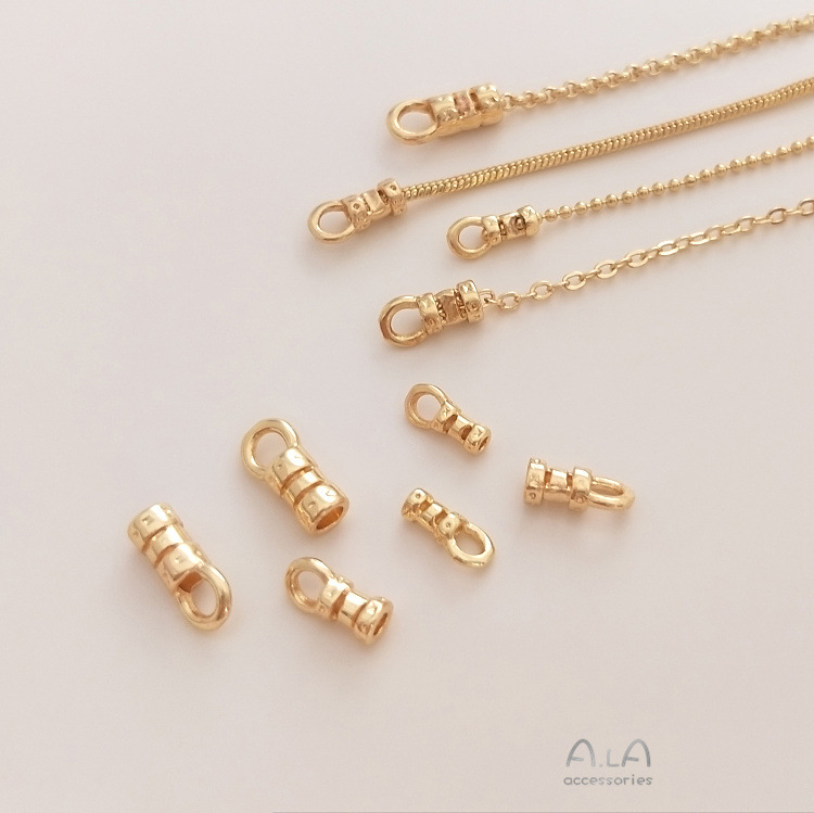 Clip 14K gold color retaining chain buckle leather rope wire finish buckle diy handmade jewelry accessories