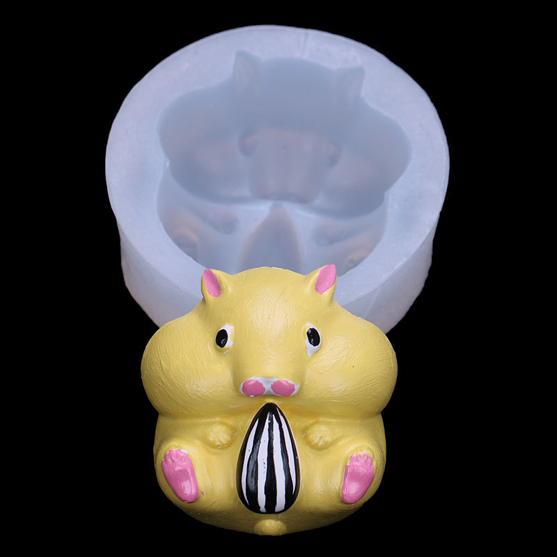 Fresa ratón aromaterapia yeso molde de silicona queso melón semillas hámster DIY material coche montado incienso expansión yeso