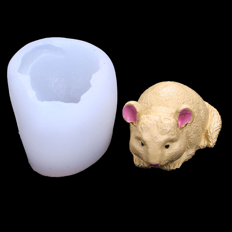 Pequeño ratón jalea pudín de silicona molde tridimensional leche jalea chocolate rata año mousse pastel molde en stock