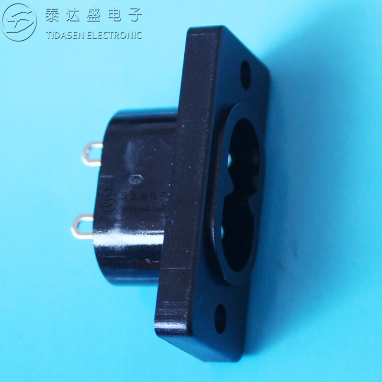 供应扫描仪用8字两孔插座35*15带耳朵ROHS料AC八字电源插座AC006