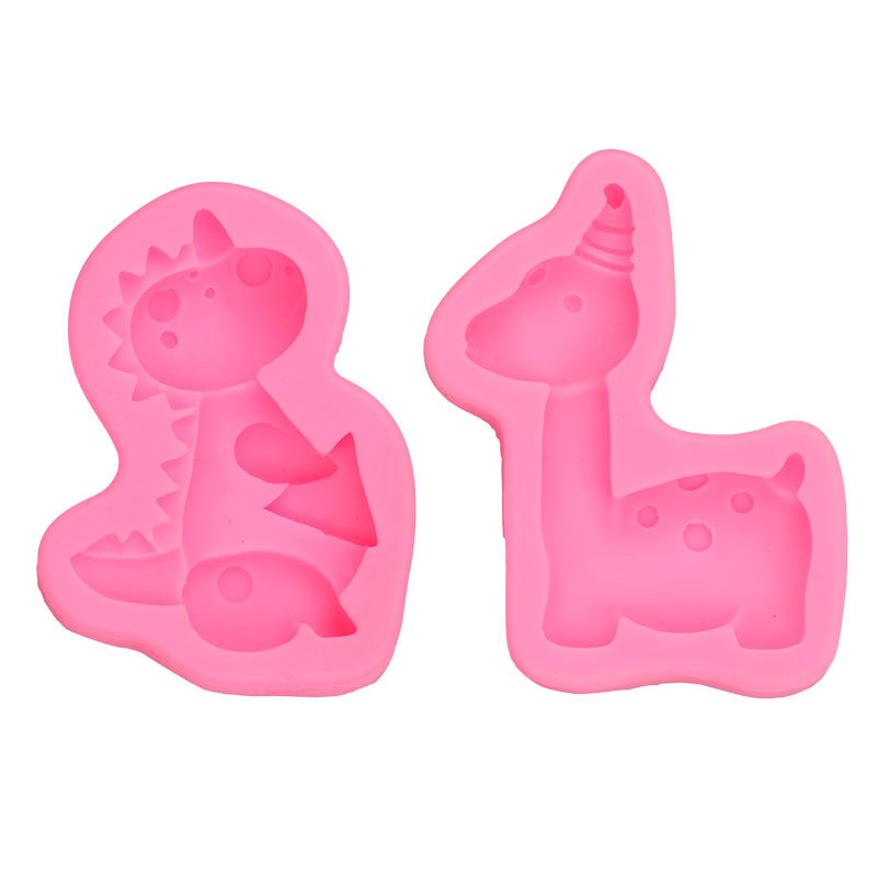 Dinosaurio forma fondant pastel decoración silicona molde DIY dinosaurio animal chocolate hornear epoxi arcilla molde