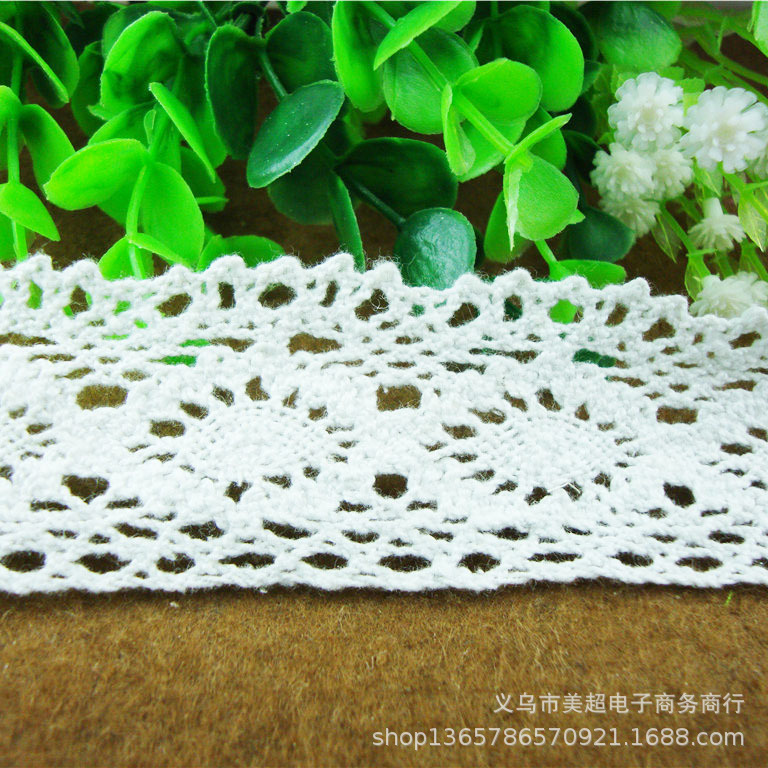 厂家直发4cm棉线花边太阳帽辅料家纺领口袖口服饰双边针织