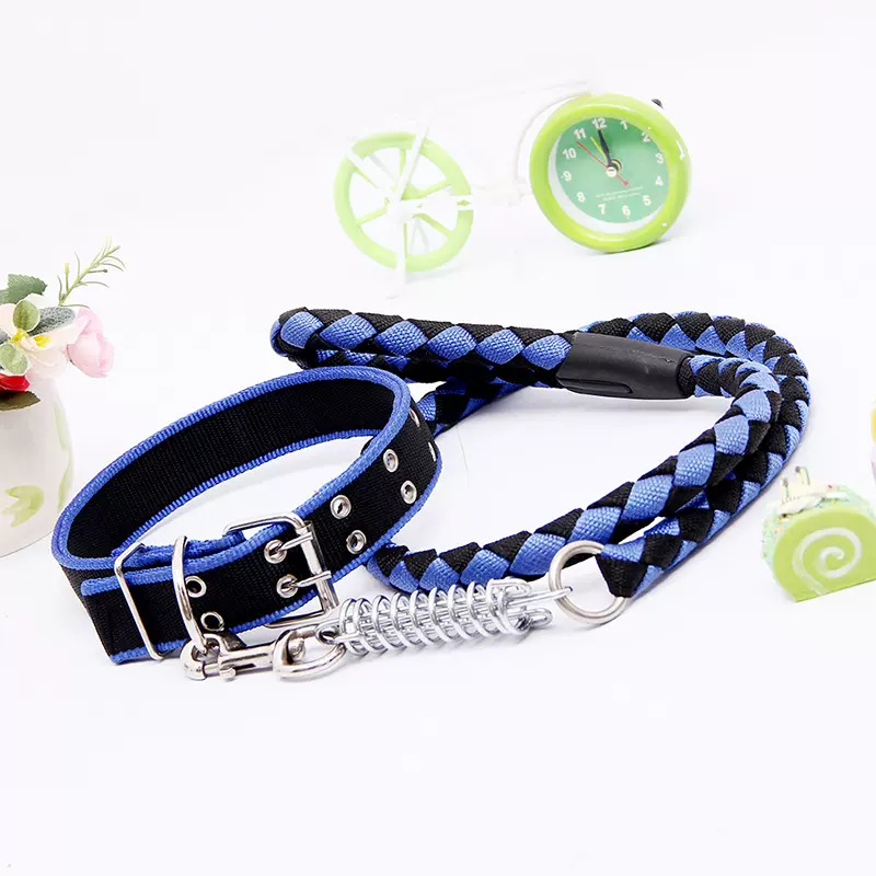 宠物牵引绳狗绳狗链子四股圆绳弹簧减震缓冲金毛现货批发大型犬