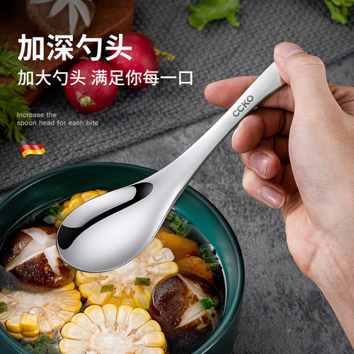CCKO304 Korean-style spoon household long-handled spoon Korean stainless steel spoon portable chopsticks spoon and fork set