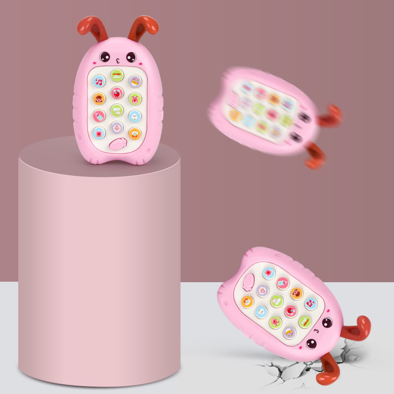 Bebé música para niños simulación de teléfono móvil cerebro-movimiento bebé puede morder juguetes para bebés 0-1-6 meses o más 2