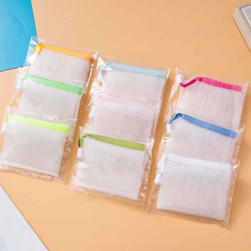 Handmade Bar Soap Double Layer Foaming Mesh Net Bar Soap Foaming Net Face Wash Soap Bag Double Thick Soap Mesh
