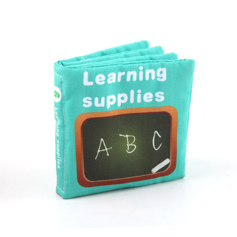 Nuevos juguetes para bebés bebé libro de tela desgarrable educación temprana diversión Inglés libro de tela cognitiva Palm Book transfronteriza