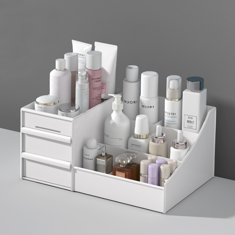 Caja de almacenamiento de cosméticos, organizador de escritorio para el cuidado de la piel, estuche para guardar pintalabios y mascarillas