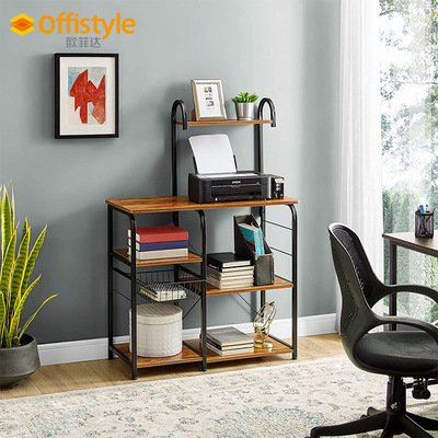 亞馬遜4層+3層架微波桌架廚房面包師架帶5個挂鈎的鐵絲籃量大重優