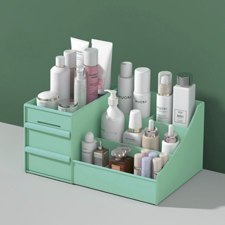 Caja de almacenamiento de cosméticos, organizador de escritorio para el cuidado de la piel, estuche para guardar pintalabios y mascarillas