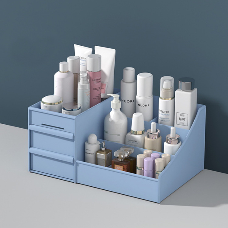 Caja de almacenamiento de cosméticos, organizador de escritorio para el cuidado de la piel, estuche para guardar pintalabios y mascarillas