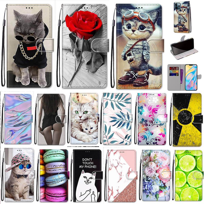 Suitable for iPhone 17 Pro Max Painted 3D Phone Case, Apple 16 Card-Insert Flip Wallet Leather Case, Se Protective Case