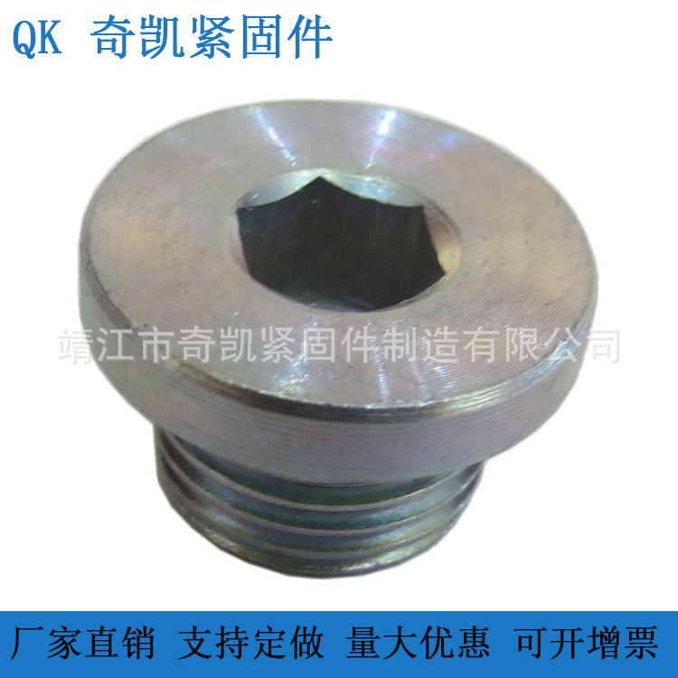 内燃机车用内六角圆柱头排气消声消音密封闷头DIN908