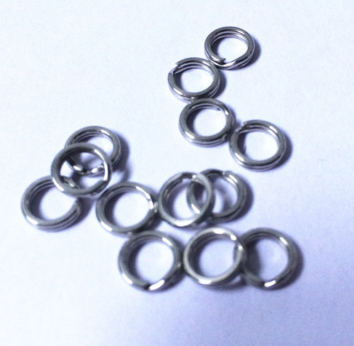Fishing gear lure accessories stainless steel material reinforced connection ring connector lure double ring flattened double ring
