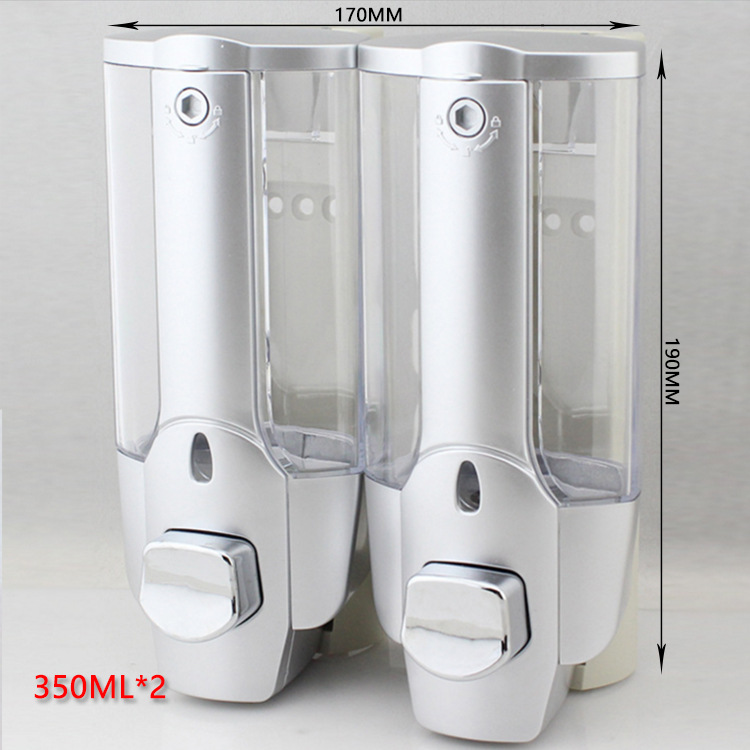 Dispensador de jabón de doble cabezal de 350ml, caja para champú, caja para ducha, 21 botellas de jabón, set de baño para hotel, desinfectante de manos