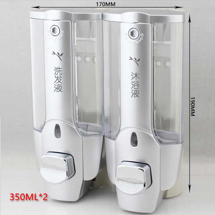 Dispensador de jabón de doble cabezal de 350ml, caja para champú, caja para ducha, 21 botellas de jabón, set de baño para hotel, desinfectante de manos