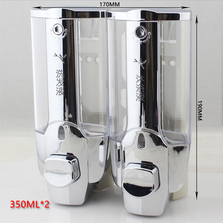 Dispensador de jabón de doble cabezal de 350ml, caja para champú, caja para ducha, 21 botellas de jabón, set de baño para hotel, desinfectante de manos