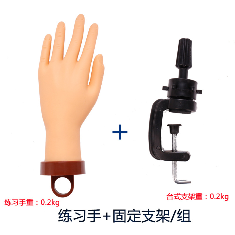 Modelo de mano de práctica de uñas transfronterizo soporte modelo de mano artificial simulación de mano suave con pantalla de soporte de escritorio fijo
