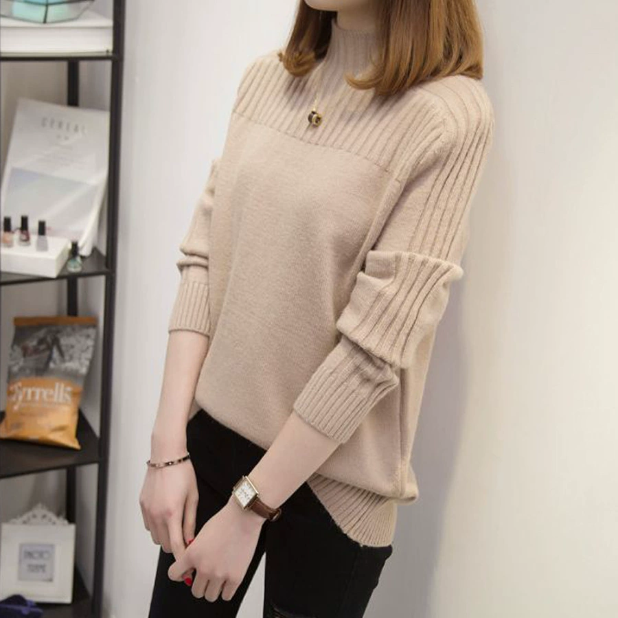 10 цветов, 4 размера, в наличии, полувысокий воротник, новая женская одежда в корейском стиле, осень-зима 2025, однотонный, свободный крой, женский укороченный свитер.