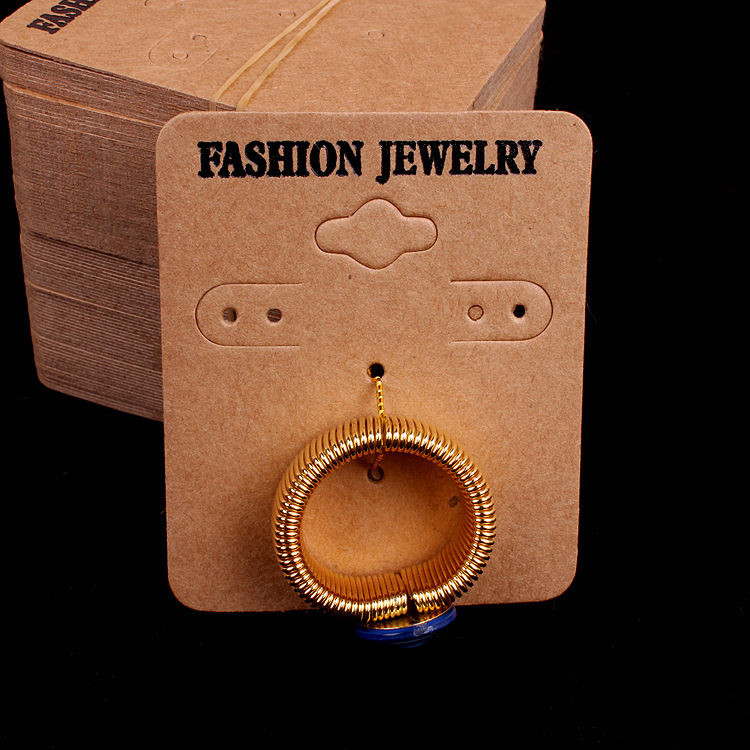 厂家直销 饰品耳环耳钉戒指通用包装卡片 复古牛皮纸卡 5*6cm