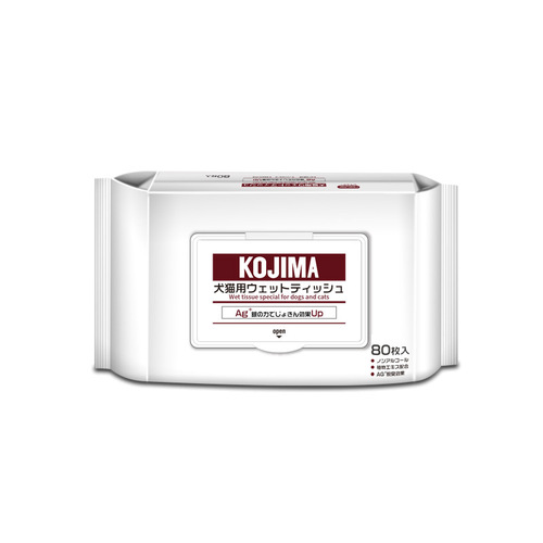 KOJIMA pet wipes for dogs and cats, Teddy English short wipes, ear and foot removal, tear stain cleaning, 80 tablets