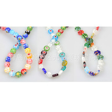 新品圆形千花琉璃珠子彩色混色散珠 串珠diy手工饰品配件材料批发