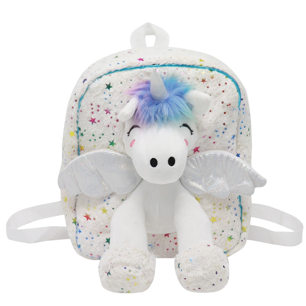 Милый мультфильм Единорог кукла сумка ученик начальной школы Школьный рюкзак звезда плюшевая кукла с крыльями Рюкзак Девушка