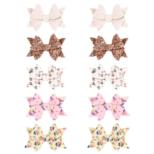 21206 Year of the Ox Windmill Bangs Hair Clip Sequin Gree Sale Cute Hair Clip Baby Glitter Bow Hair Clip