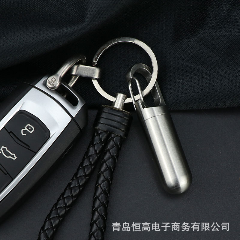 Botella de almacenamiento de acero inoxidable almacén sellado a prueba de humedad almacén impermeable portátil pastillero transfronterizo mini botella de medicina de titanio puro