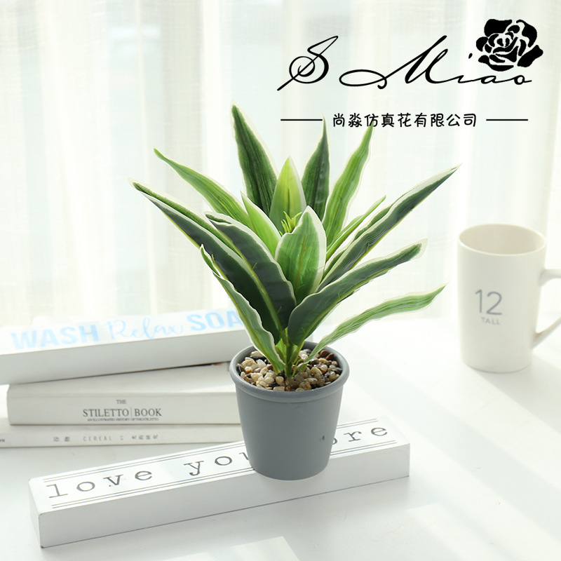 Hojas de flores artificiales, plantas en maceta simuladas, adornos pequeños creativos para decoración de interiores, suministro directo de fabricantes, flores simuladas, plantas artificiales al por mayor image 9