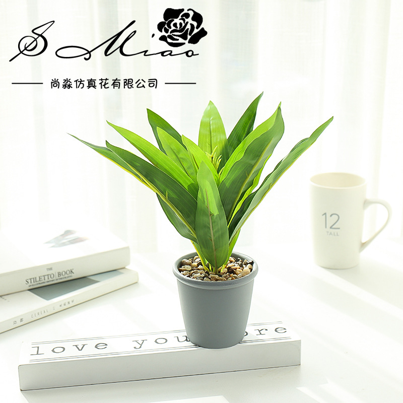 Hojas de flores artificiales, plantas en maceta simuladas, adornos pequeños creativos para decoración de interiores, suministro directo de fabricantes, flores simuladas, plantas artificiales al por mayor image 8
