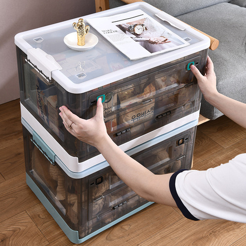 Foldable book storage box book box large capacity student book storage box transparent toy storage box finishing box