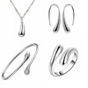 Fashionable set, ring, earrings, necklace, bracelet, European style, simple and elegant design, 4 piece set, wholesale