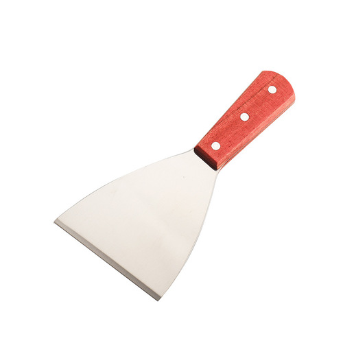 Stainless steel pan scraper, steak turner, iron griddle spatula, pizza cutter, Chinese-style pan cake turner