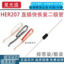����ָ������� HER207 2A/800V ���� ֱ��DO-15 �ֻ�ֱ��
